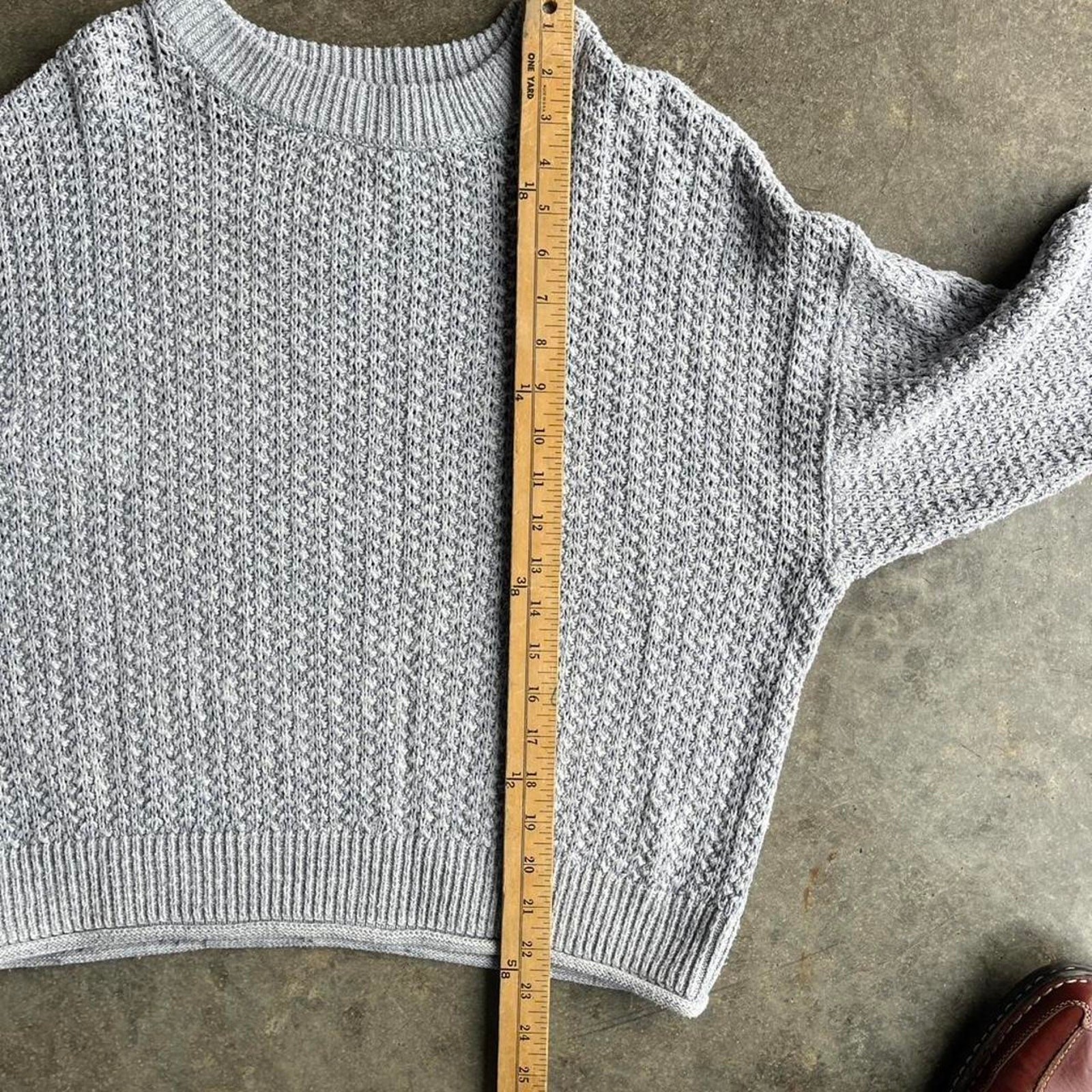 2000s universal thread grey cable knit sweater - image 5