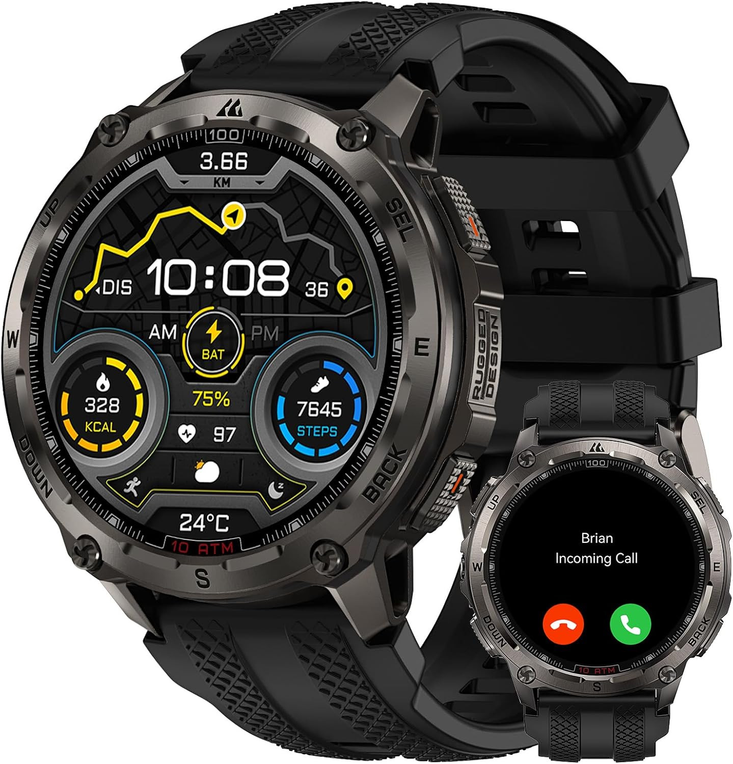 Montre connectée Tank T4 homme acier inoxydable étanche et navigation GPS