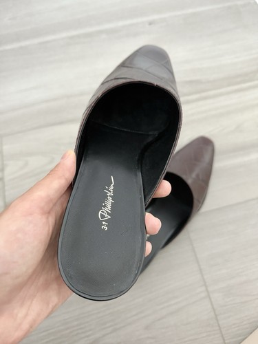 3.1 Phillip Lim Agatha Kitten Heel Mules Croc-effect Leather Size 39.5 NEW - Picture 3 of 5