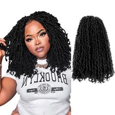 12 Inch 10 Packs Yanky Twist Crochet Hair Pre-twisted Natural Black Kinky Min