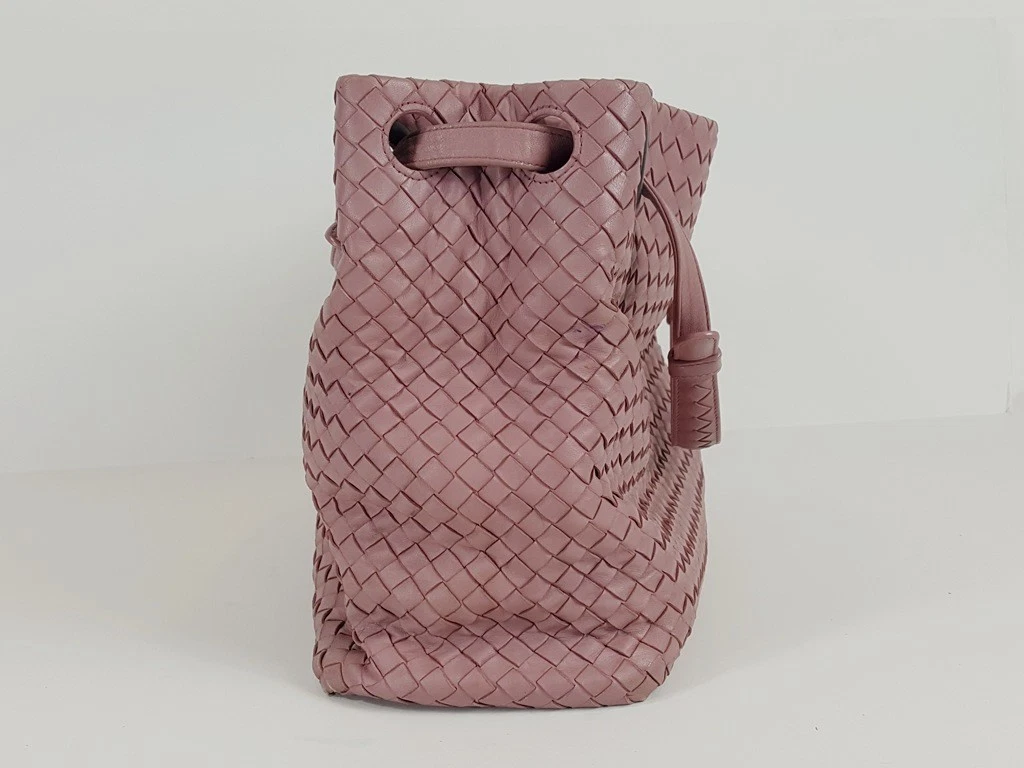 Borsa Bottega Veneta Rosa Nappa Pelle Media Bella Intrecciato