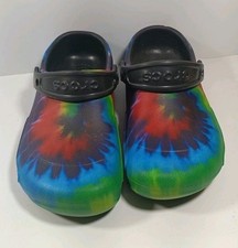 Crocs Classic Tie-Dye Graphic Clog Shoes Unisex Adult Rainbow Size M4/ W6