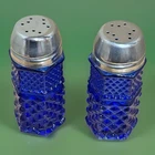 Vintage Set Of Cobalt Blue Vintage Glass Salt and Pepper Shakers Wexford ?
