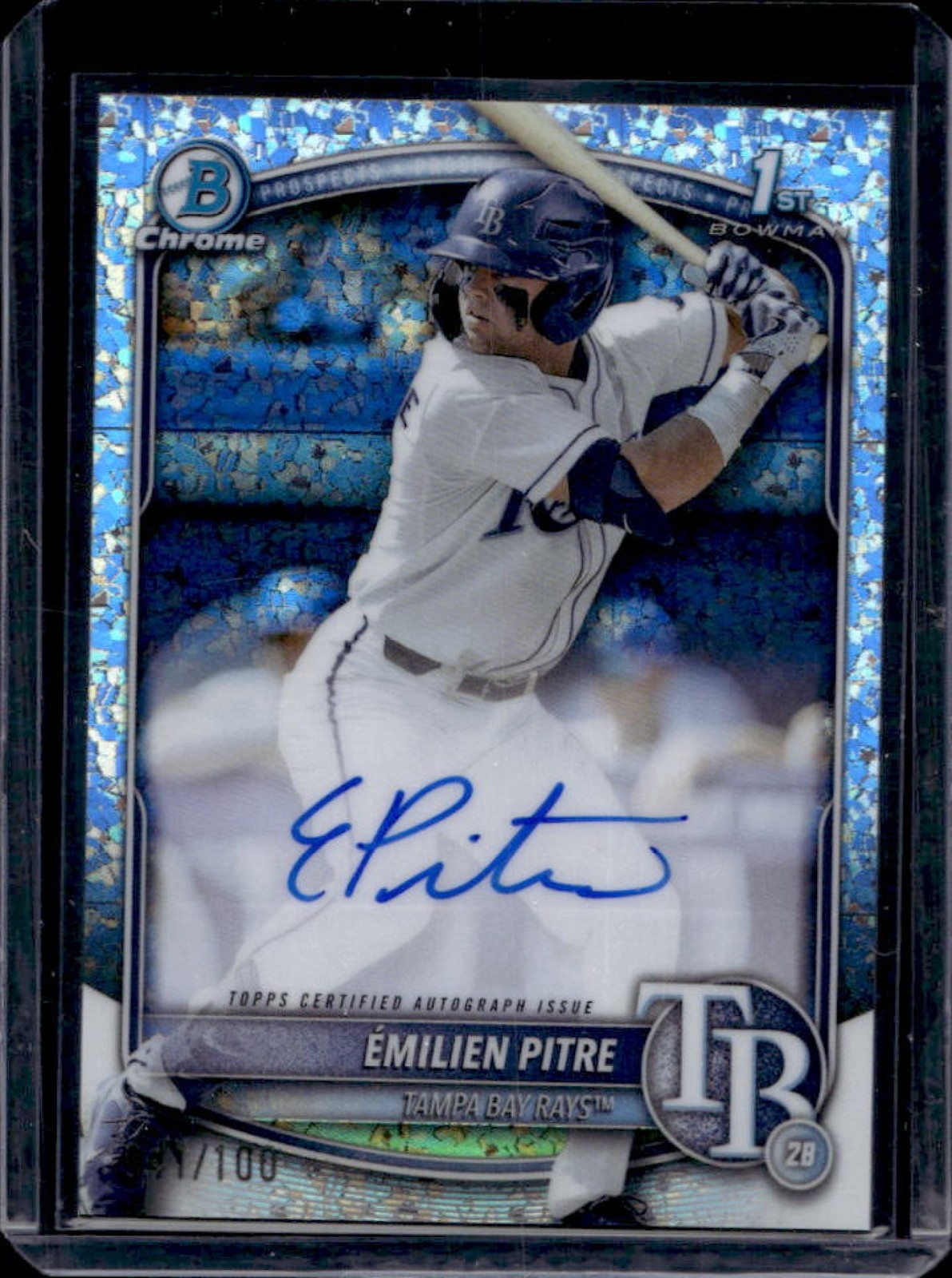 2025 Bowman Emilien Pitre Chrome Auto Mini-Diamond Refractor 1st #/100 Rays