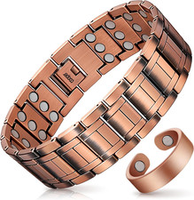 Copper Magnetic Bracelet for Men, 3X Ultra Strength 99.99 Pure Copper Bracelets