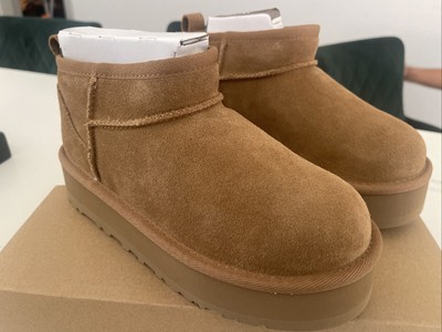 UGG KIDS CLASSIC ULTRA MINI PLATFORM BOOTS 1157791K SIZE 2 CHESTNUT (AUTHENTIC)