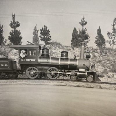 Vintage Disneyland Railroad E.P. Ripley Steam Locomotive Photo 4x5 B&W Original