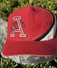 Vintage Arkansas Razorbacks University Apex One Swirl NCAA SnapBack Hat Cap