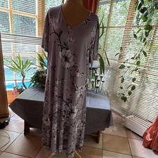 Damen Jackenkleid Midi grau Blumenmuster V-Au...