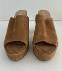Inez Ceci Platform Mules In Tan Suede Open Toe Made In Spain Size 8 — photo 5