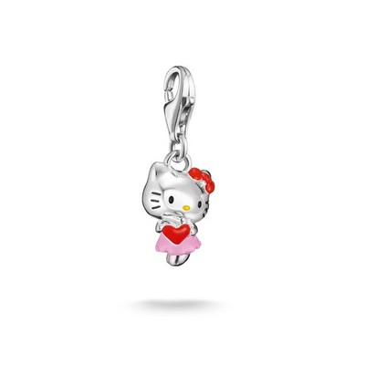 THOMAS SABO Charm HELLO KITTY Herz Legierung Feinsilber plattiert 2249-M06-7