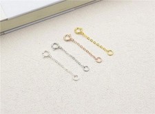 1 Piece Solid Sterling Silver 18K Gold Plated Vermeil Extender with Clasp SSP16