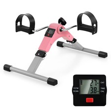 Under Desk Exercise Bike Pedal Exerciser w/ LCD Display for Legs Arms Workout