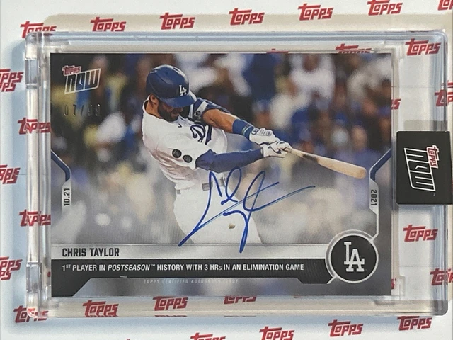 Auto #07/99 ~ 2021 Topps NOW Chris Taylor #1001A ~ Los Angeles Dodgers ~ 3 HR's