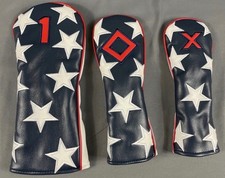NEW TITLEIST STARS LEATHER HEADCOVER SET - DRIVER/FAIRWAY/HYBRID
