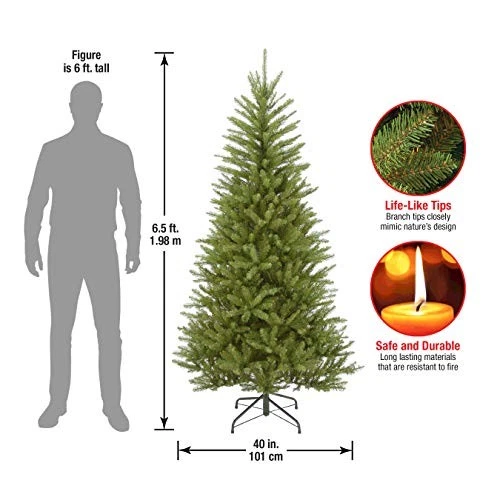 Pre-Lit Artificial Slim Christmas Tree, Green, White Lights, Includes 6.5 ft - Image 4 of 4