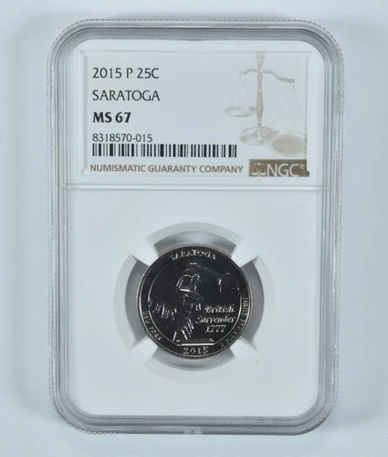 2015-P Washington Quarter Saratoga America The Beautiful MS67 NGC *9127
