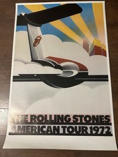 Rare Vintage 1972 Rolling Stones Exile Tour Poster - Authentic Original.