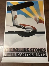 Rare Vintage 1972 Rolling Stones Exile Tour Poster - Authentic Original.