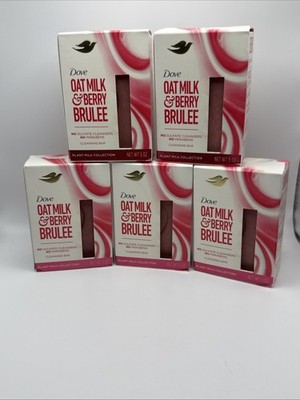 NEW Lot Of 5 Dove Oat Milk & Berry Brulee Moisturizing Plant Cleansing 5 Oz Bar