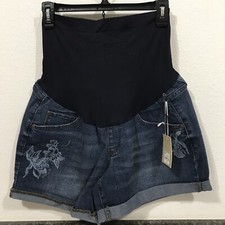 A-GLOW - WOMEN - MATERNITY SHORTS - DENIM - DARK RINSE - SIZE 12 APO-133-5
