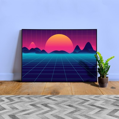 Synthwave Space: Sunset [synthwave/vaporwave/cyberpunk]   aesthetic poster