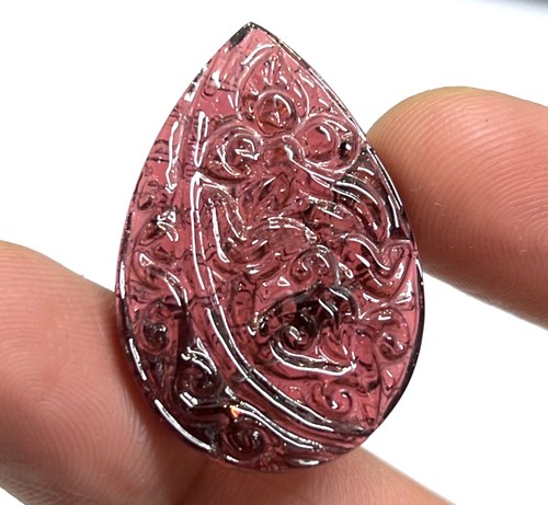 Natural Pink Tourmaline Carved Gemstone 37.57 Ct Genuine Tourmaline Carving - 第 1/4 張圖片