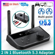 Bluetooth 5.3 Transmitter Receiver Adapter AUX 2 RCA Stereo For Car TV Speakers