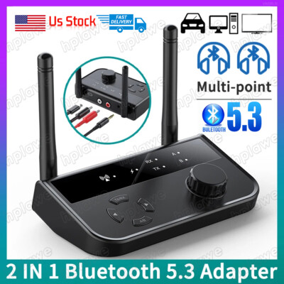 Bluetooth 5.3 Transmitter Receiver Adapter AUX 2 RCA Stereo For Car TV Speakers