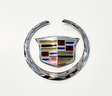 Fit Cadillac Front Grille 6 Emblem Hood Badge Logo Chrome Color Symbol Ornament