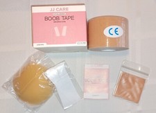 JJ Care Boob Tape Hypoallergenic With Nipple Covers Cut To Size Latex Free NIB