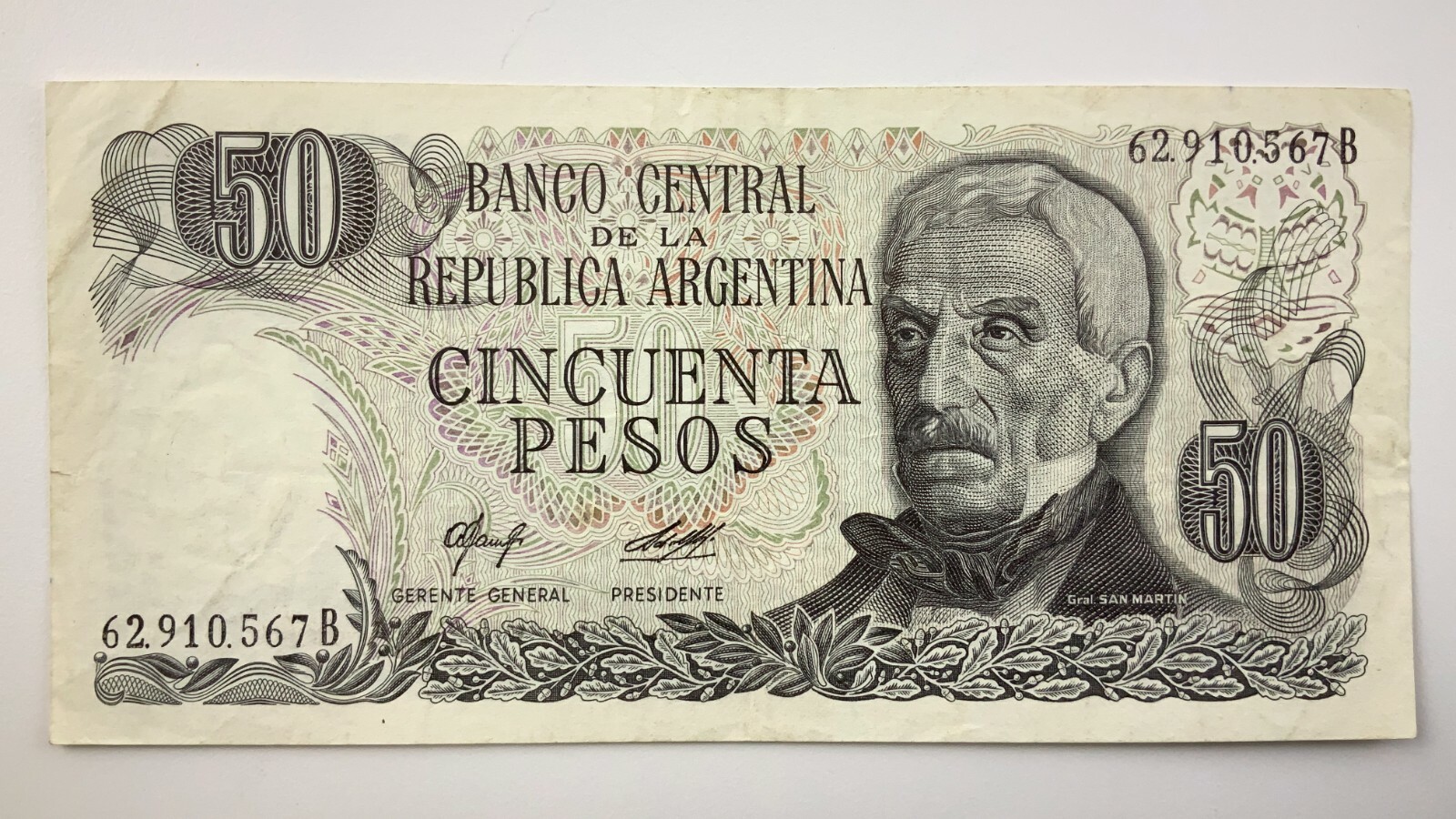 1976-1978 Argentina 50 Pesos Circulated Banknote Y961