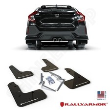 Rally Armor Ur Black Mud Flaps W White Logo For 2017-2021 Civic Sport Hatchback Rally Armor Ur Black Mud Flaps W White Logo For 2017-2021 Civic Sport Hatchback