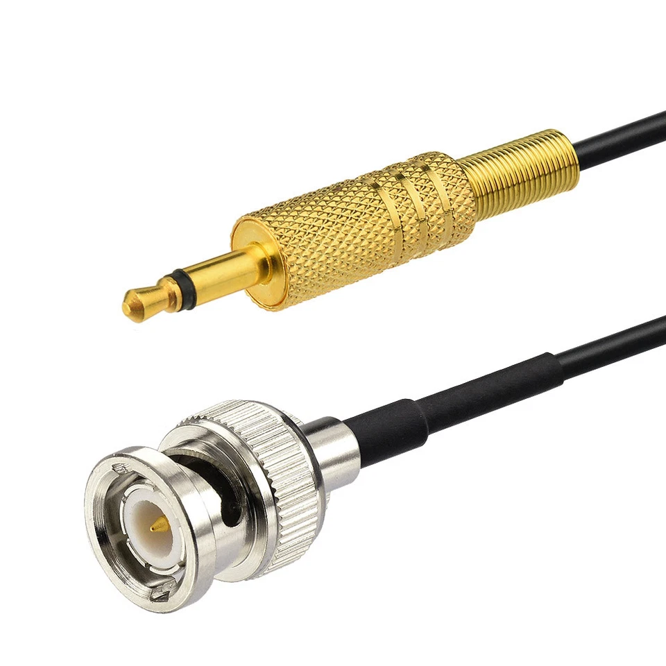 BNC male to 3.5mm mono 1/8" ST plug CCTV Camera Monitor antenna 1 m RG174 Cable - Image 2 of 4