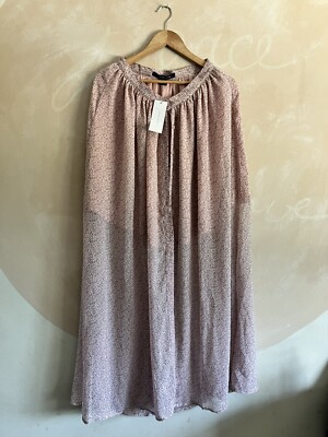 FRENCH CONNECTION Sheer Button Down Flare Maxi Skirt Sz 6