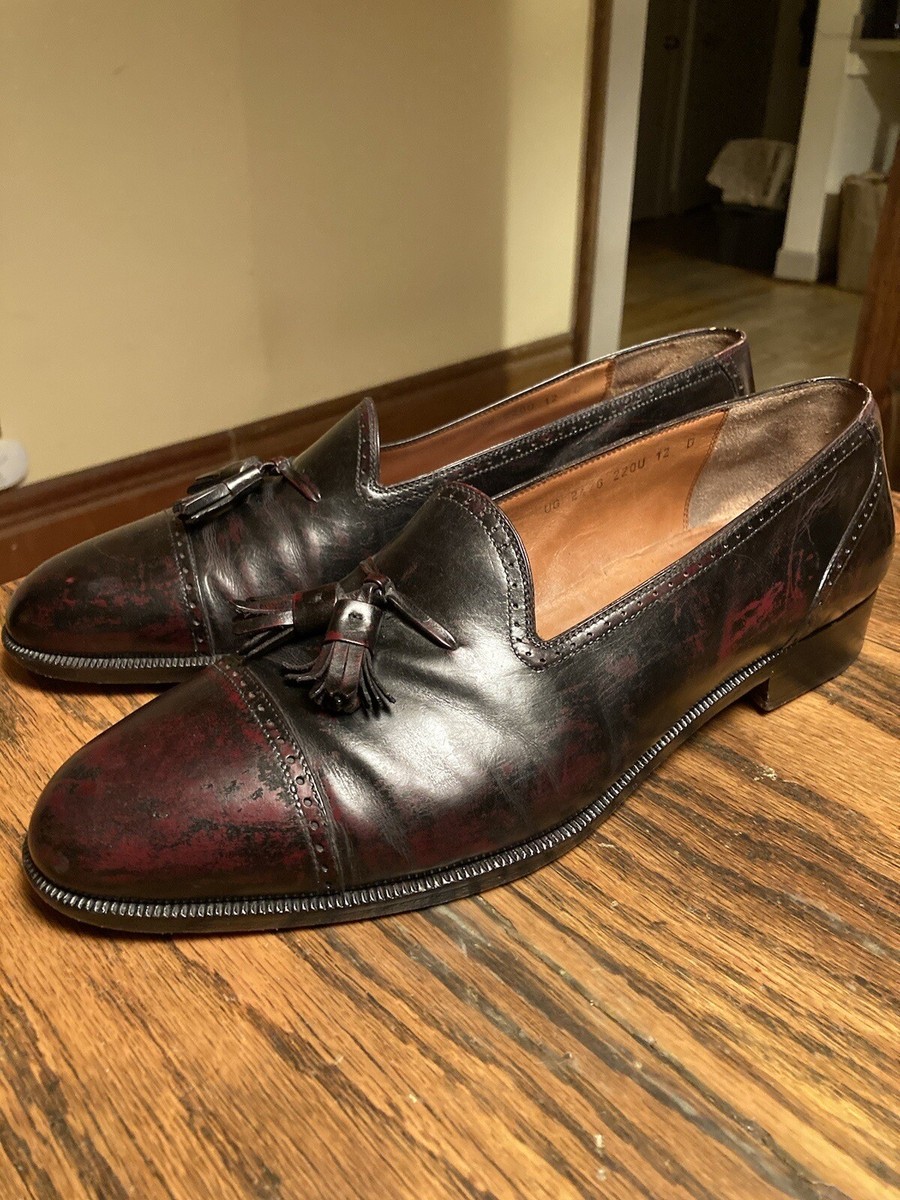Salvatore Ferragamo Leather Tassel Loafers Size 12 Vintage Mens Ferragamo Leather Loafers, Classic Tassel  main image 4