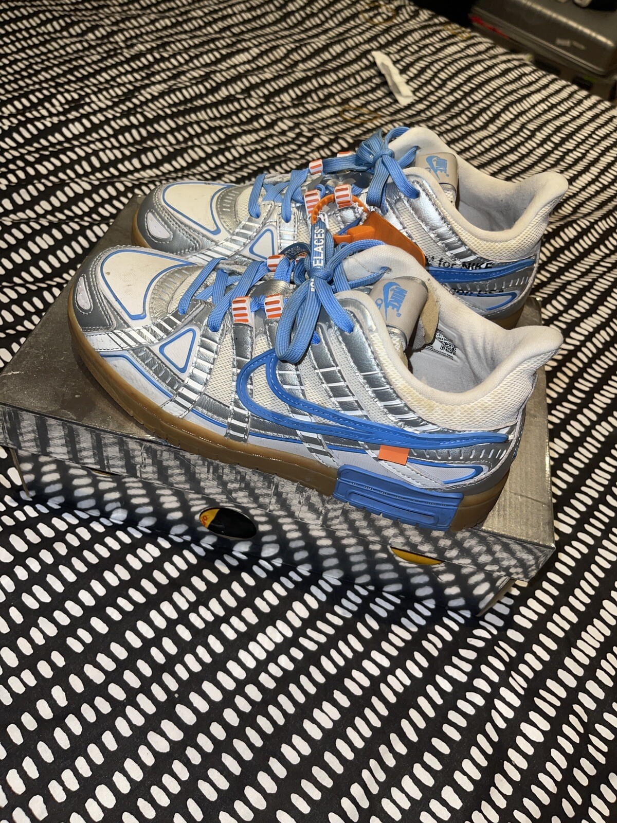 OFF WHITE X NIKE Nike X BIANCO SPORCO gomma Dunk University blu taglia UK 7 5 ? ottime condizioni ⭐️