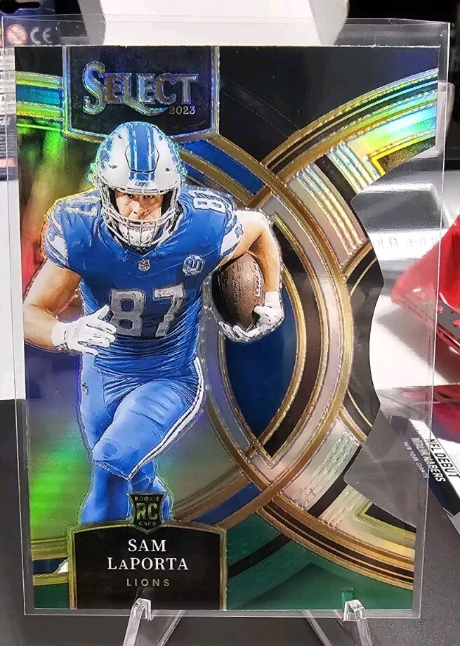 2023 Panini Select - Sam LaPorta -Premier Level Black & Green Prizm Die-Cut #106