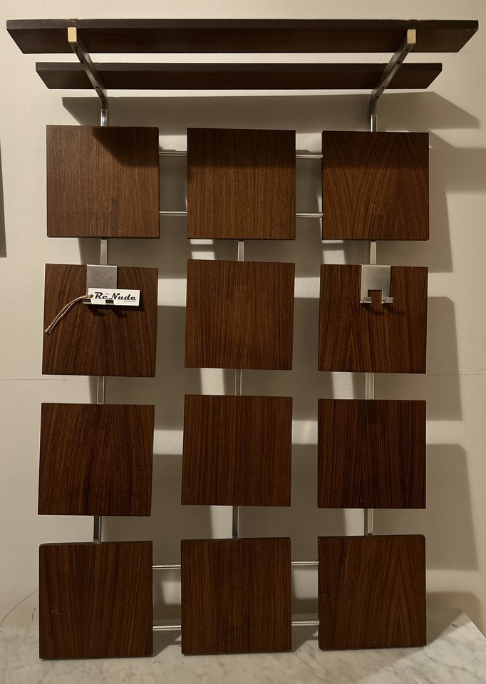 Vintage/Retro Mid Century Teak and Chrome wall mounted coat rack (1960s