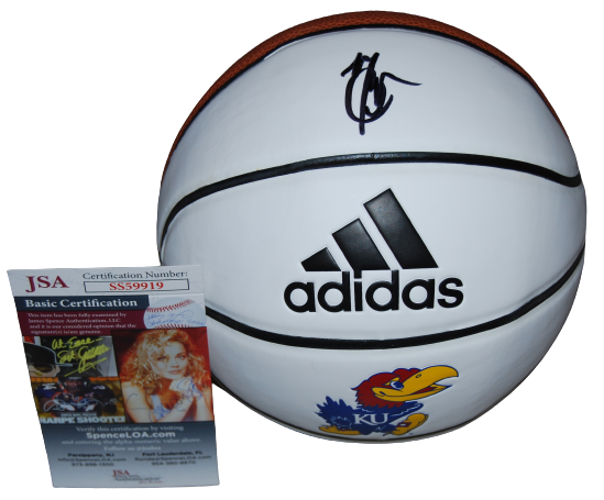 Mario Chalmers Autographed Signed Kansas Jayhawks () Mini 7" basketball JSA COA SS59919 