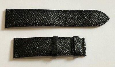Bracelet De Montre Poiray En Cuir Noir Véritable - Largeur 20mm, Occasion, Pour Remplacement Ou Personnalisation