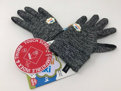 KIDS CG KUSHI-RIKI LINER GLOVES WINTER SKI (XL AGES: 12-13) BLACK/GREY New W/Tag