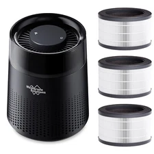 LED Large Room Air Purifier True HEPA Air Purifier for Allergies Dust +3 Filters