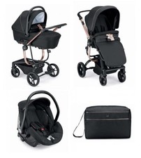 Cam Taski Sport Passeggino Trio 0-22Kg Carrozzina Seggiolino Auto iSize Nero Oro