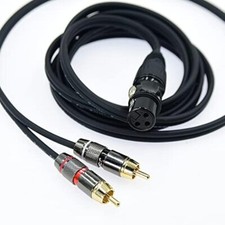 XLR 3Pin female to 2RCA Male Plug Stereo Phono Cable Adapter Microphone Cord