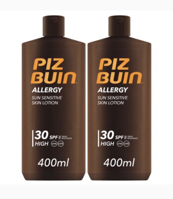 Piz Buin LSF 30 Allergie Sonnenpflege Hautlotion 2 x 400ml Neu