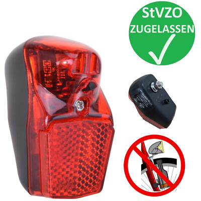 LED Fahrradlicht Rücklicht Lampe Rot Batterie Schutzblech geeignet StVZO LED-019