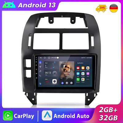 Carplay Android 13 Autoradio Für VW Polo 2001-2009 GPS Nav WIFI BT FM DAB+ 32GB
