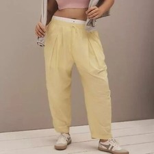 Anthropologie Daily Practice Aerial Parachute Pants Yellow Size S New