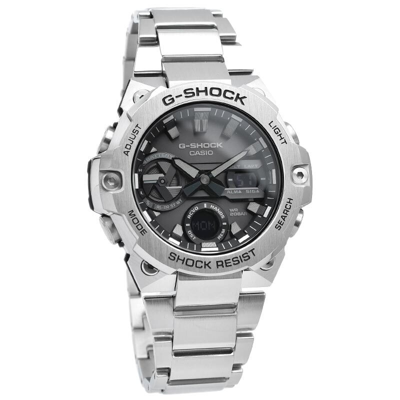 Pre-owned G-shock Casio Gst-b400d-1ajf G-steel Carbon Core Guard Bluetooth Solar Watch